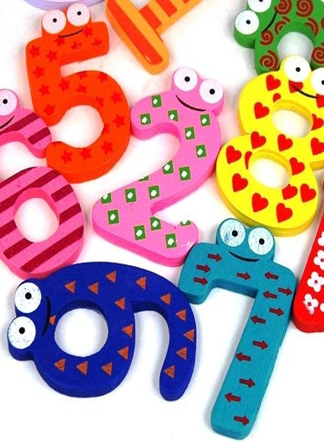 شورو ملصقات مغناطيسية خشبية ملونة لطيفة للثلاجة من شورو، لعبة تعليمية للأطفال (أرقام خشبية، 10 قطع) - Image 3